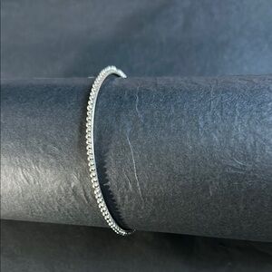 Elegant Silver Detailed Bangle Bracelet